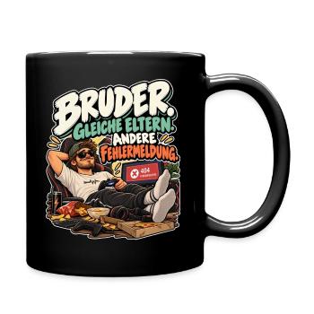 Bruder 404 Fehlermeldung - Tasse einfarbig - Schwarz - Rechts