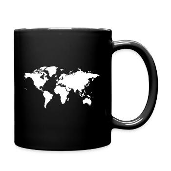 Weltkarte - Tasse einfarbig - Schwarz - Rechts