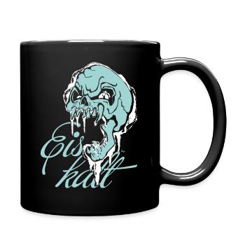 Skelett Eiskalt Blau - Tasse einfarbig - Schwarz - Rechts