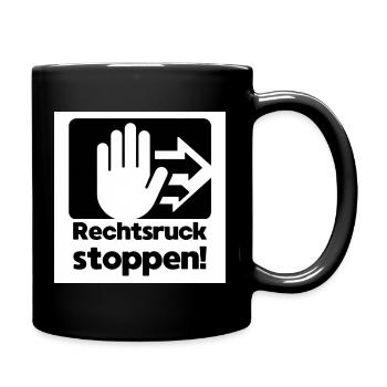 Rechtsruck stoppen Handzeichen - Tasse einfarbig - Schwarz - Rechts