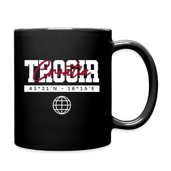 Trogir Kroatien Koordinaten Reise Souvenir - Tasse einfarbig - Schwarz - Rechts