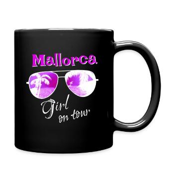 Mallorca Girl on tour - Sonnenbrille Palmen - Tasse einfarbig - Schwarz - Rechts