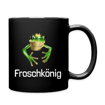 Froschkönig - Frosch mit Krone für Ihn - Tasse einfarbig - Schwarz - Rechts