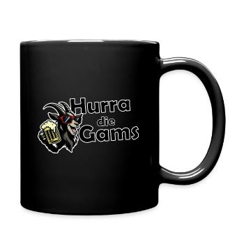 Hurra die Gams – Hüttengaudi & Après-Ski Party - Tasse einfarbig - Schwarz - Rechts