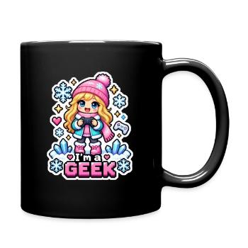 ICH BIN EIN NERD - Kawaii Wintermädchen - Tasse einfarbig - Schwarz - Rechts