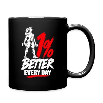 Fitnessstudio-Motivation für Mädchen - Tasse einfarbig - Schwarz - Rechts