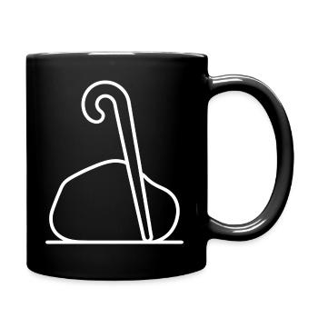 Krummer Stock auf Stein - Tasse einfarbig - Schwarz - Rechts