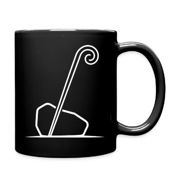Magischer Zauberstab auf Stein-Silhouette - Tasse einfarbig - Schwarz - Rechts