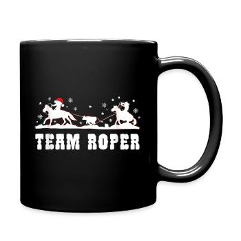 Team Roper Rodeo Cowboy Lasso Weihnachten - Tasse einfarbig - Schwarz - Rechts