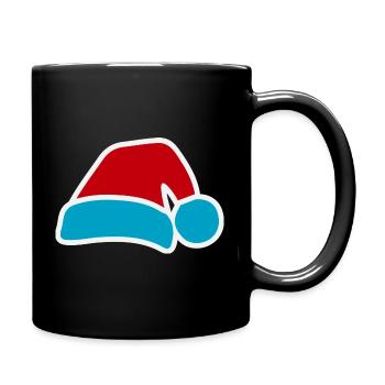 Weihnachtsmann-Pop-Hut Blau-Rot - Tasse einfarbig - Schwarz - Rechts
