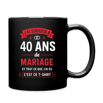 40 Jahre Hochzeits-T-Shirt-Humor - Tasse einfarbig - Schwarz - Rechts