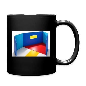 Abstrakter geometrischer Minimalismus - Tasse einfarbig - Schwarz - Rechts