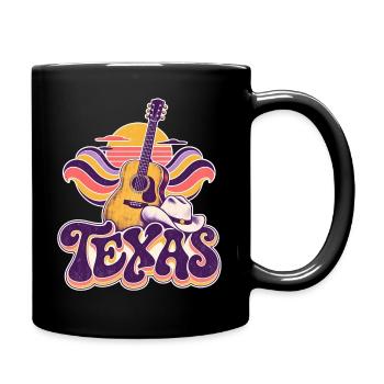 Texas Sunset Gitarre Retro - Tasse einfarbig - Schwarz - Rechts