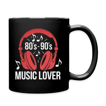 80er-90er-jahre-musikliebhaber-retro-kopfhörer - Tasse einfarbig - Schwarz - Rechts