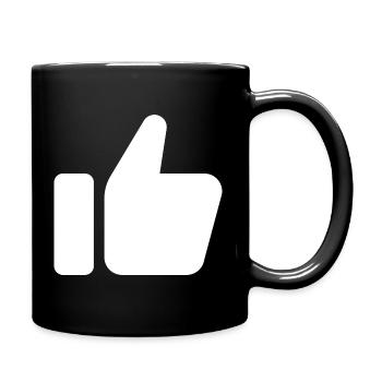 Like Hand Symbol, Daumen hoch, Gefällt mir - Tasse einfarbig - Schwarz - Rechts