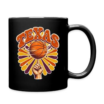 Texas Basketball Psychedelisch Burst - Tasse einfarbig - Schwarz - Rechts