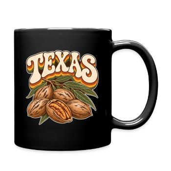Texas Pekannuss Retro Typografie - Tasse einfarbig - Schwarz - Rechts