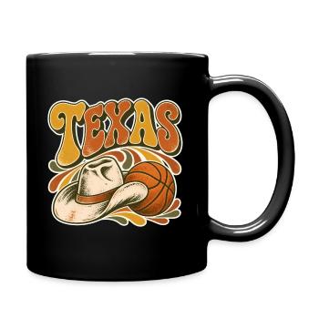 Texas Retro Hoop Cowboy - Tasse einfarbig - Schwarz - Rechts