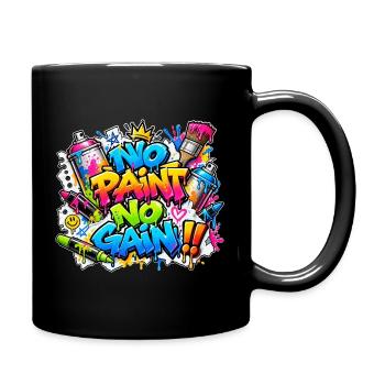 KEIN ANMALEN, KEIN WINS, Aufkleber – Graffiti, das knallt! - Tasse einfarbig - Schwarz - Rechts