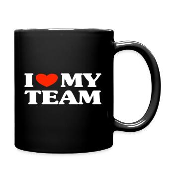 Team Teamwork Spruch - Tasse einfarbig - Schwarz - Rechts
