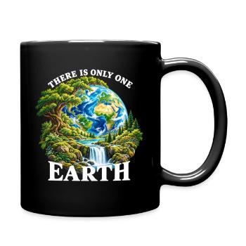 Erde: Einzigartige Naturwelt - Tasse einfarbig - Schwarz - Rechts