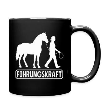Lustiges Pferdemädchen & Reiter Spruch Geschenke - Tasse einfarbig - Schwarz - Rechts