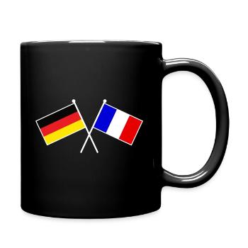 Deutschland & Frankreich Flaggen - Freundschaft - Tasse einfarbig - Schwarz - Rechts