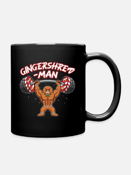 Gingershred Man - Lustiger Weihnachts Gym Humor - Tasse einfarbig - Schwarz