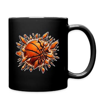 Basketball Zerspringt Glas Explosion Sport Shirt - Tasse einfarbig - Schwarz - Rechts