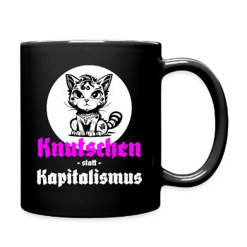 Knutschen statt Kapitalismus - Tasse einfarbig - Schwarz - Rechts