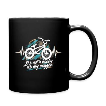 BMX Herzschlag EKG: It's Not a Hobby, It's Oxygen - Tasse einfarbig - Schwarz - Rechts