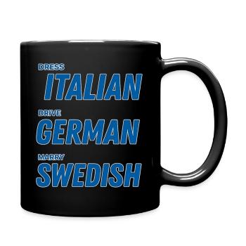 043 Kulturübergreifende Paarphrasen Tee - Tasse einfarbig - Schwarz - Rechts