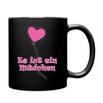 Pinker Luftballon Babyparty Geschlecht, Mädchen - Tasse einfarbig - Schwarz - Rechts