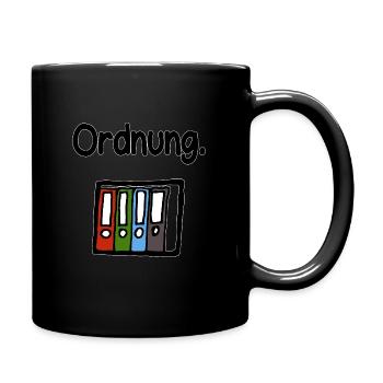 Ordner Ordnung - Tasse einfarbig - Schwarz - Rechts