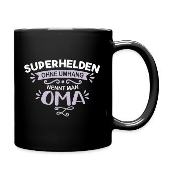 Geschenk für Oma zum Geburtstag oder zu Weihnachte - Tasse einfarbig - Schwarz - Rechts