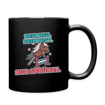 Hobby Horsing Steckenpferd Springen - Tasse einfarbig - Schwarz - Rechts