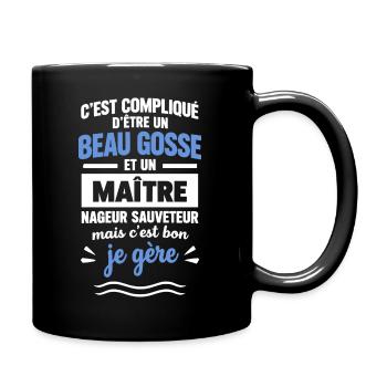 Gutaussehender Kinderrettungsschwimmer, ich schaffe das - Tasse einfarbig - Schwarz - Rechts