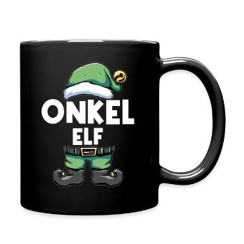 Onkel Elf Weihnachtself Weihnachtsoutfit Familie - Tasse einfarbig - Schwarz - Rechts