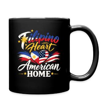 Philippinen USA Filipino Amerikaner Stolz - Tasse einfarbig - Schwarz - Rechts