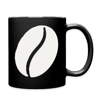 Kaffeebohne Linienminimalistik - Tasse einfarbig - Schwarz - Rechts