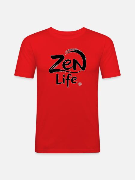 Zen-Leben: Frieden und Gleichgewicht - Männer Slim Fit T-Shirt - Rot