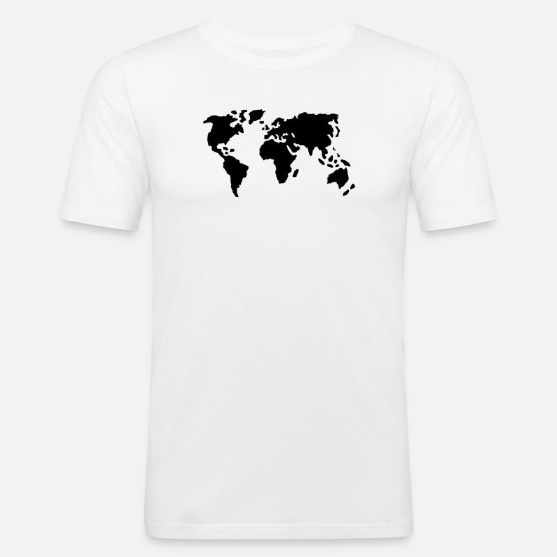 Welt - Männer Slim Fit T-Shirt - Weiß