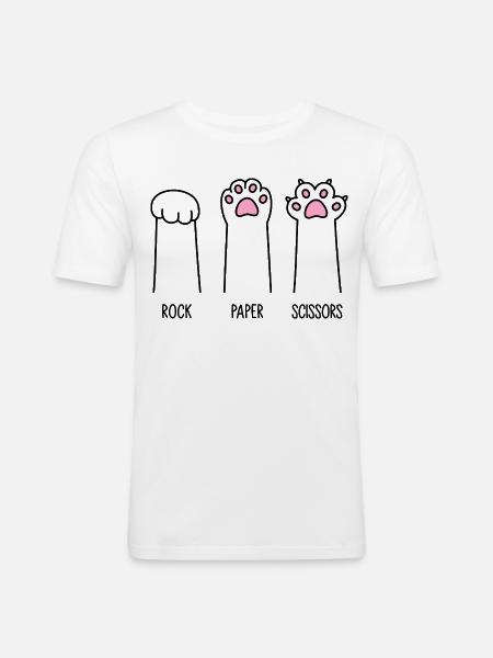 Rock Paper Scissors - Men's Slim Fit T-Shirt - white