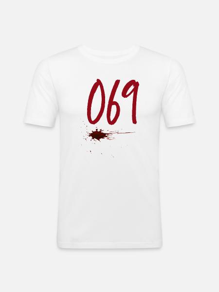 Postal Code Frankfurt 069 - Men's Slim Fit T-Shirt - white