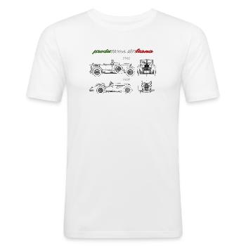 in Italien produzierter Oldtimer - Männer Slim Fit T-Shirt - Weiß - Vorne - Nik (191cm)
