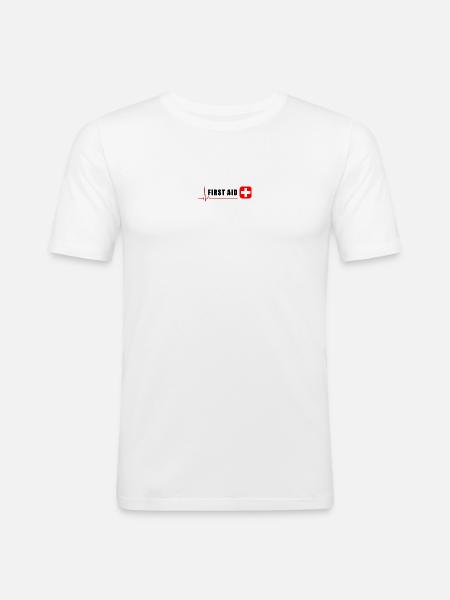 ERSTE HILFE - Männer Slim Fit T-Shirt - Weiß