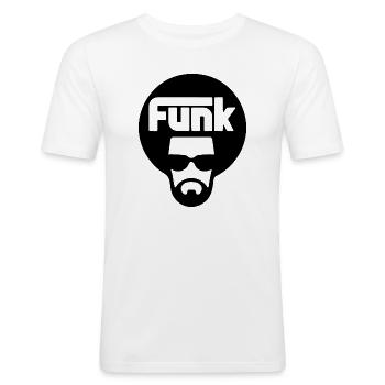 Funk - Männer Slim Fit T-Shirt - Weiß - Vorne - Nik (191cm)