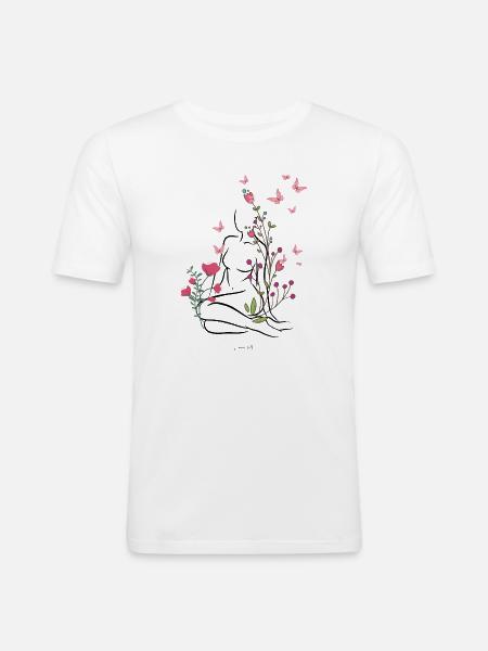 Skin-flowered - Men's Slim Fit T-Shirt - white