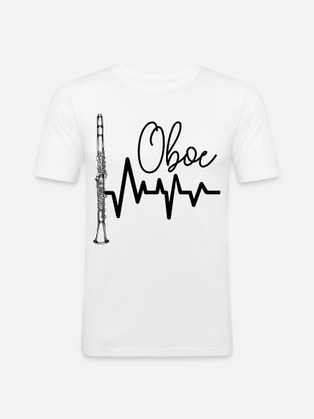 Oboe - Männer Slim Fit T-Shirt - Weiß