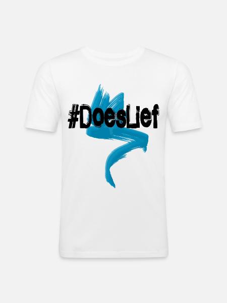 Does lief - express your heart - respect - Men's Slim Fit T-Shirt - white